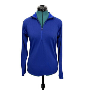 Patagonia Blue Midweight Capilene‎ Baselayer 1/2 Zip Polartec Pullover Shirt XS
